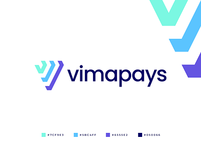 Vimapays Logo abstract app logo brand branding checkmark clean colorful finance logo gennady savinov logo design geometric logo design logomark modern online service payment professional simple v letter v logo v logomark