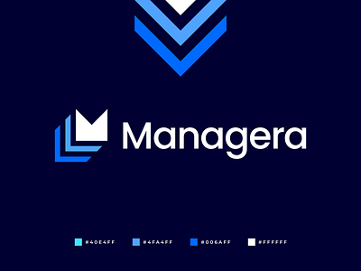 Managera Logo blue branding business logo gennady savinov logo design geometric investing logo logo design m letter m logo m logomark management modern money program software logo symmetric