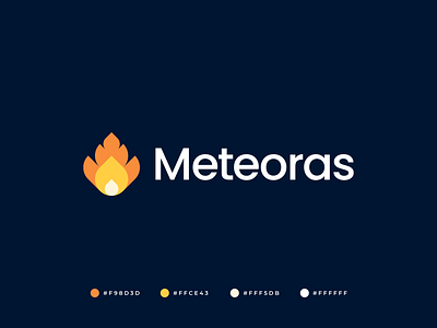 Meteoras Logo abstract app logo brand identity branding business logo comet corporate fire gennady savinov logo design geometric graphic design logo design marketing meteorite modern modern logo music space tech logo visual identity