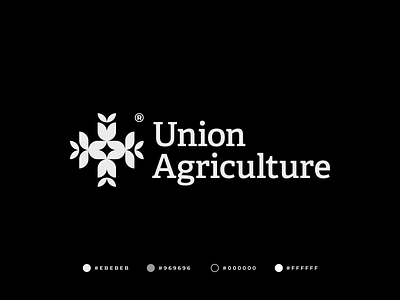 Union Agriculture Logo a logo abstract agriculture bold branding clean farming flower gennady savinov logo design geometric logo design minimal modern nature organic plant strong symmetric u logo union