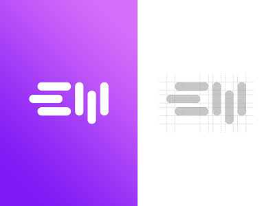 Escade Music Logo abstract clean flat geometric gradient grid icon illustrator logo logo design logo grid minimalist logo minimalistic minimalistic logo modern monogram pictogram symmetric