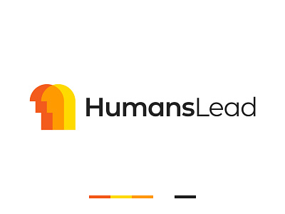 Humans Lead Logo abstract brand branding clean gennady savinov logo design geometric human logo logo design minimalistic minimalistic logo modern orange people logo pictogram public logo symmetric