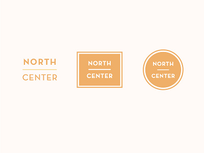 North Center Tags badge block chicago circle logo neighborhood neutraface orange stacked tag