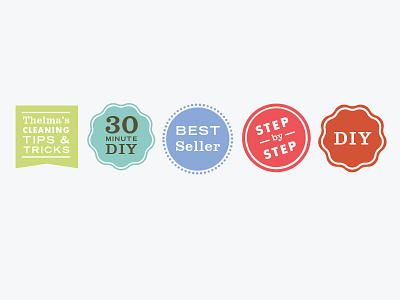 Mrs.Meyer's Social Badges badges bevel brand circles clean color diy flat icon scents tips