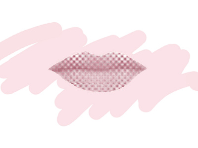 Scribble 1 doodle dots halftone lady lips overlay pink scribble