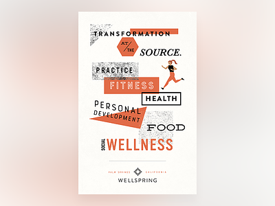Wellspring Poster Concept event design festival fitness mid century poster run typography wellness yoga