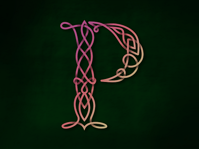 Celtic Knot P celtic challenge gradient irish knot p pat traditional typography