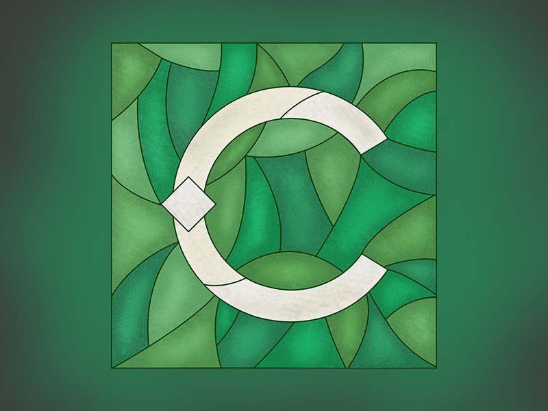 C Glass - ATC Artist Series church gothic art typeface codex texture stained glass green glass c avondale type co atc
