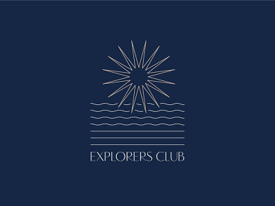 Explorers Club Crest bar club crest explore hotel logo sand secret society sun wave