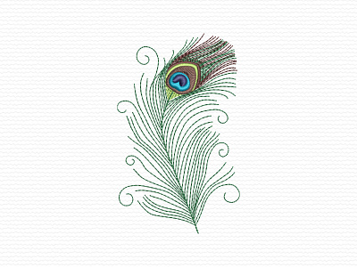 Peacock feather - Embroidery design adobe illustrator embroidery embroidery design embroidery digitizer embroidery digitizing embroidery digitizing company feather peacock peacock feather