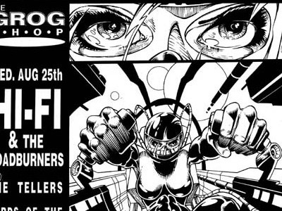 Hi-Fi & The Roadburners band flier grog shop hi fi music roadburners