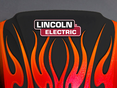 Lincoln Electric Helmet - Flames design fire flames helmet lincoln electric