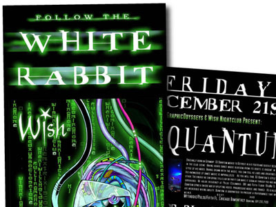 Follow the White Rabbit flier promotion rabbit white