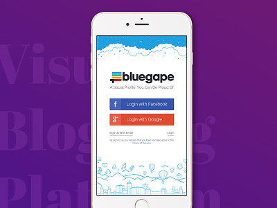 Social Login/Sign Up bluegape fb login gplus login login social login visual blogging