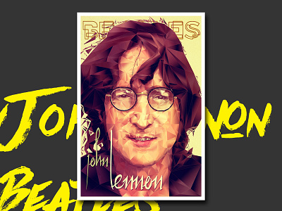 John Lennon Low Poly beatles imagine john lennon low poly music polyart poster shot