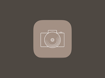 Coalesce App Icon app brown camera coalesce colour flat harvey icon lorimer ui ux