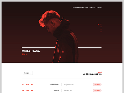 Mura Masa Concept colour design flat harvey lorimer masa mura soundcloud type ui ux web web design