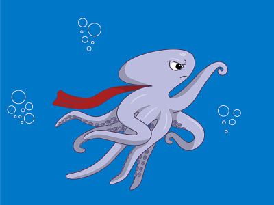 Brave octopus superhero