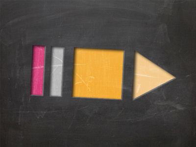 Pause, Stop, Play blackboard chalkboard education icons students teachers video
