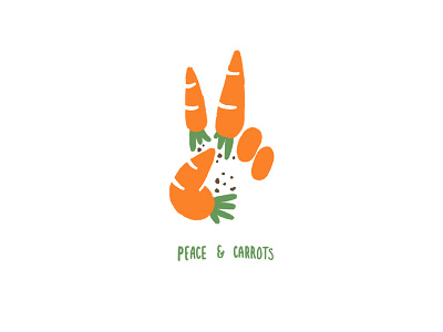 Peace & Carrots baby carrots dirt food gardening hand peace peas puns vegetables