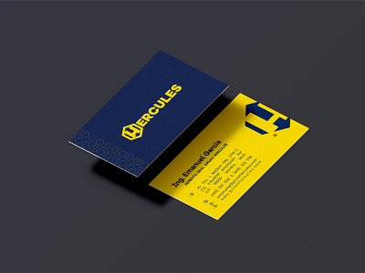 Business card Hércules agency brand brand identity branding building corporate stationery design letterhead design logotype machinery minimal