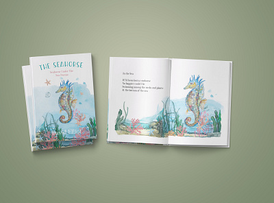 Seahorse BOOK COVER 3D children book illustration childrens childrens book childrens illustration cover art cover design digital painting digitalart hand drawn illustration illustration art illustration design illustrations
