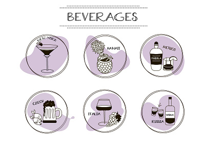 Beverages icons