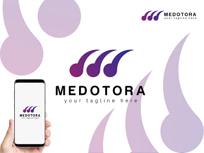 MEDOTORA "M" Letter Logo abstract brand identity branding business colorful corporate flat gradient letter logo logo logo design m letter logo m logo minimal modern typography violet