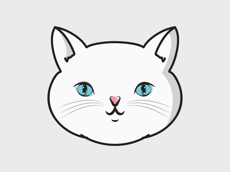 Cute Cat Solid Color animation design icon illustration illustrator logo vector