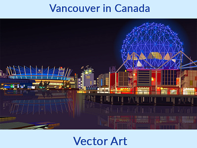 Vancouver in Canada Vector Art