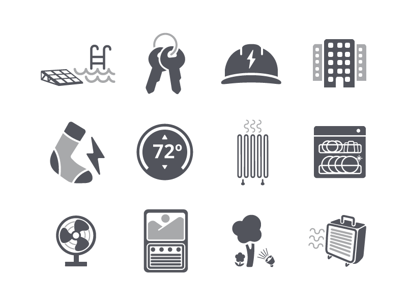 Home Profile Icons ac heat home icons solar static utilities
