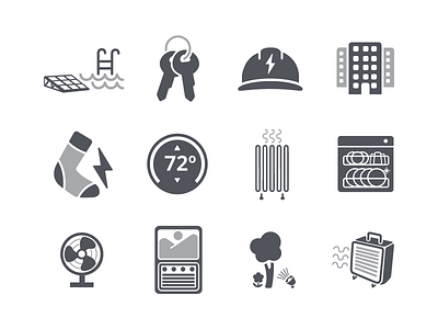 Home Profile Icons ac heat home icons solar static utilities