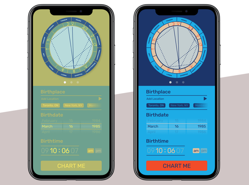 DailyUI #04 Astrology birth chart calculator by Jaime Rosen on Dribbble