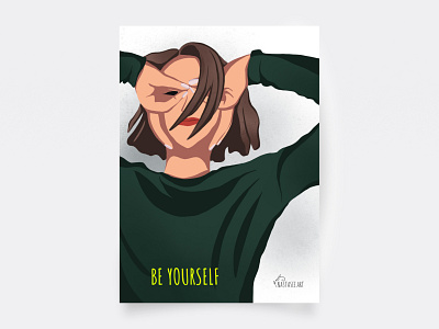 Postcard — Be Yourself art be yourself face flat flatillustration girl illustration postcard