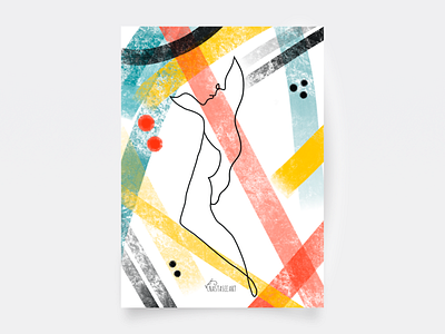 Postcard — Modern Line art body girl illustration lady line modern postcard
