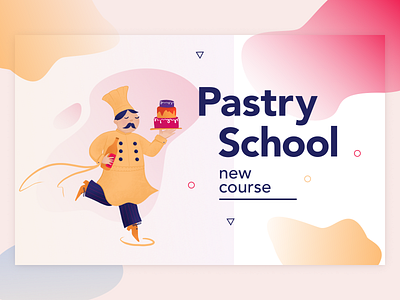 Banner – Pastry School banner cook design flat flatillustration illustration man pastry