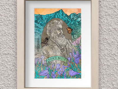 Drawn to Nature – John Muir conservation digital ink inktober johnmuir mixed media national parks nature