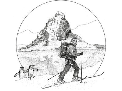 Antarctica Ski Tour Shirt Illustration II