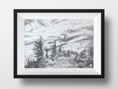 Windy Balsam Peak in Pencil commission drawing hikeanddraw illustration landscape landscapes national parks nature pencil