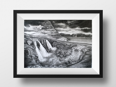 Graphite Study of Kirkjufell on Paper