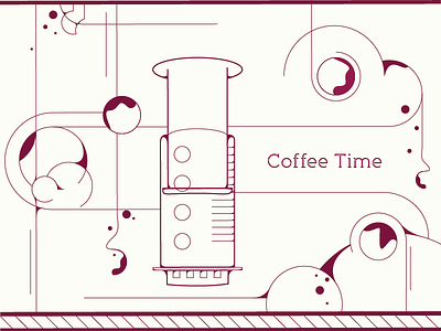 Coffee Variation: Connected Curves 80s aeropress coffee shadowing