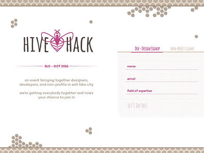 #001 :: Hive Hack Signup 001 dailyui