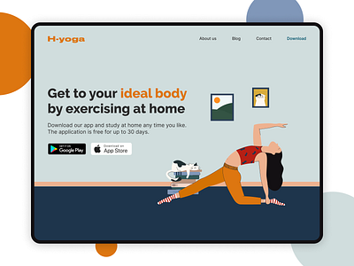 Yoga app landing page