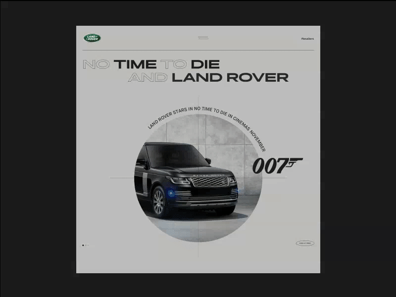 Land Rover design minimal typography ui ux web website