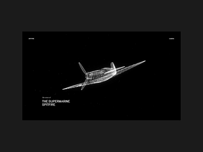 Supermarine Spitfire 3d animation design grid interaction interface layout minimal mobile threejs typography ui web webdesign website