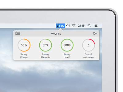 Watts 2 main interface battery calibration macbook macos osx
