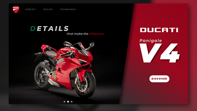 Panigale concept Landing page design flat homepage homepage design landing page lunacy minimal ui web website