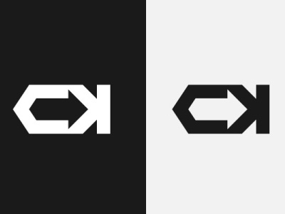 Logo Letter CK Monogram Icon + Arrow