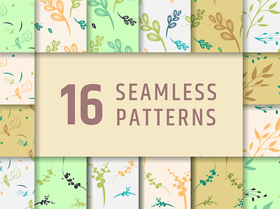 Botany Abstract Seamless Patterns doodle pattern