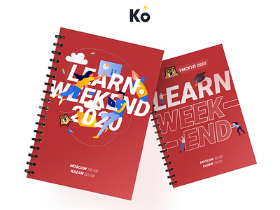 Learn weekend 2020 - design notebook branding design logo notebook package packaging typogaphy typography vector